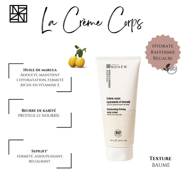 Moisturizing body cream and firmness