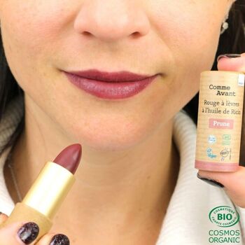 Organic lipstick with castor oil - Prune - V1