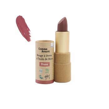 Organic lipstick with castor oil - Prune - V1