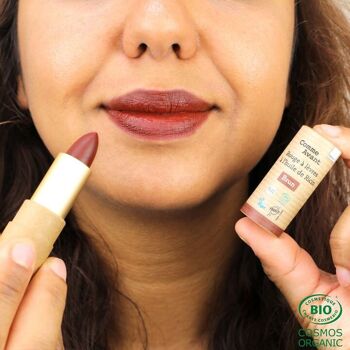 Organic lipstick with castor oil - brown - V1