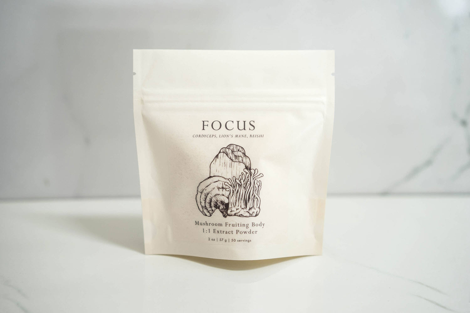 Focus mushroom powder: 2 oz (retail)