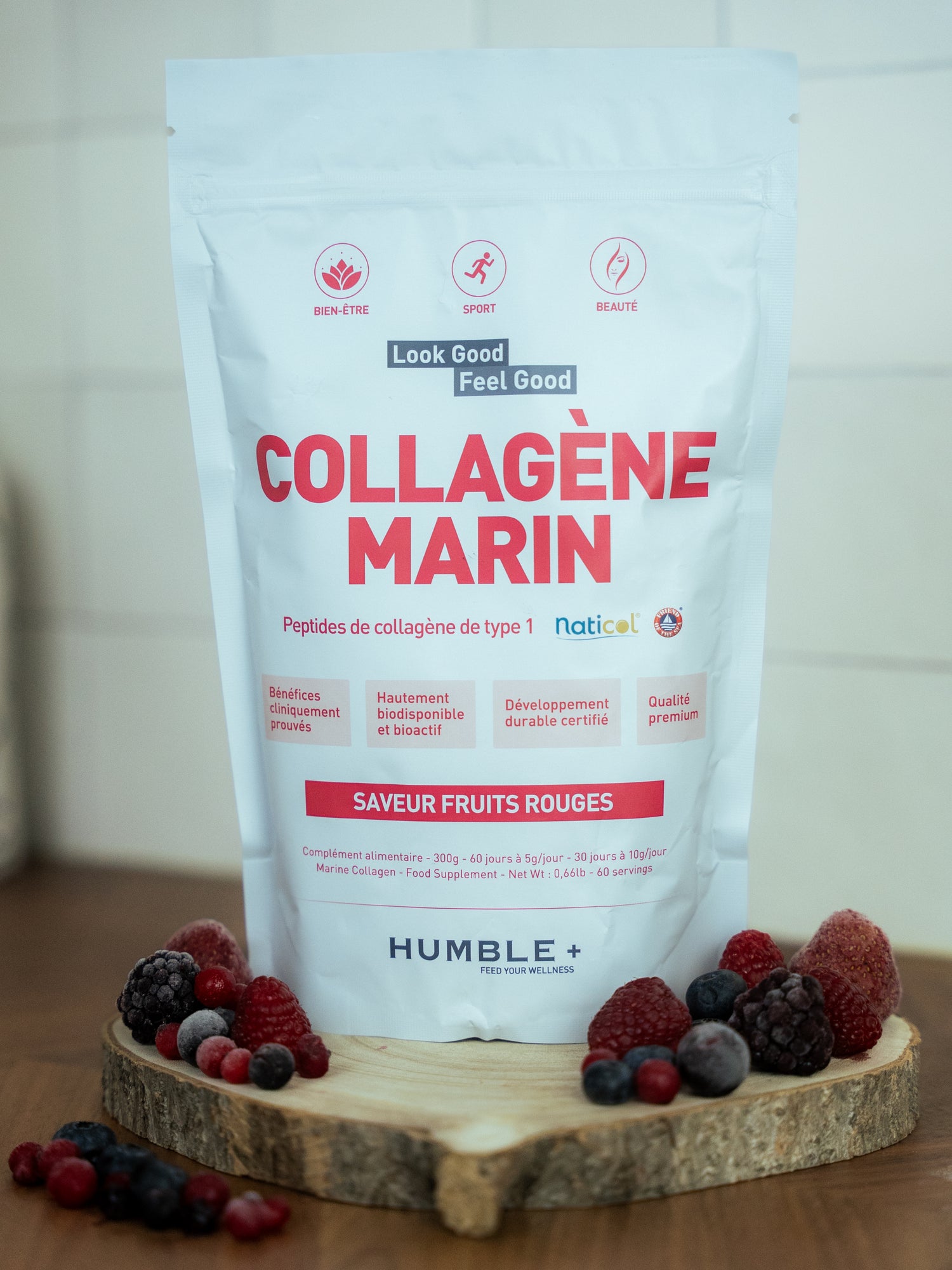 Marin collagen red fruit in humble powder+