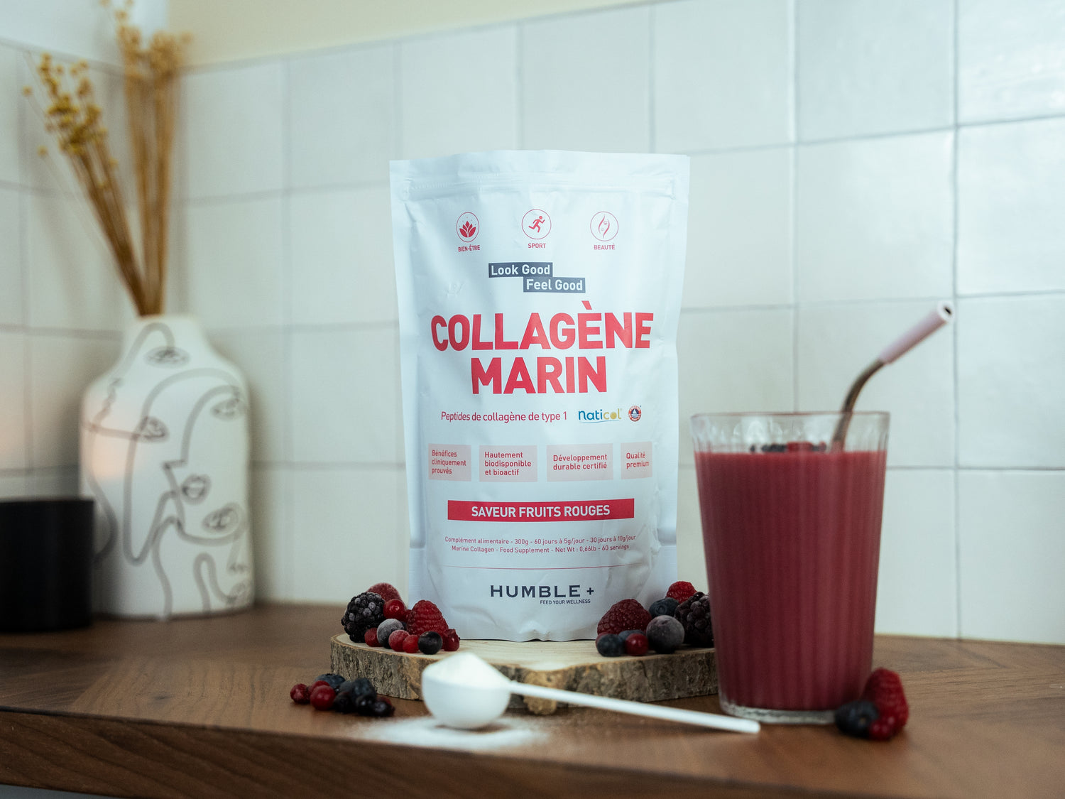 Marin collagen red fruit in humble powder+