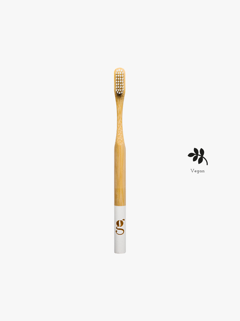 Grums toothbrush in white bamboo