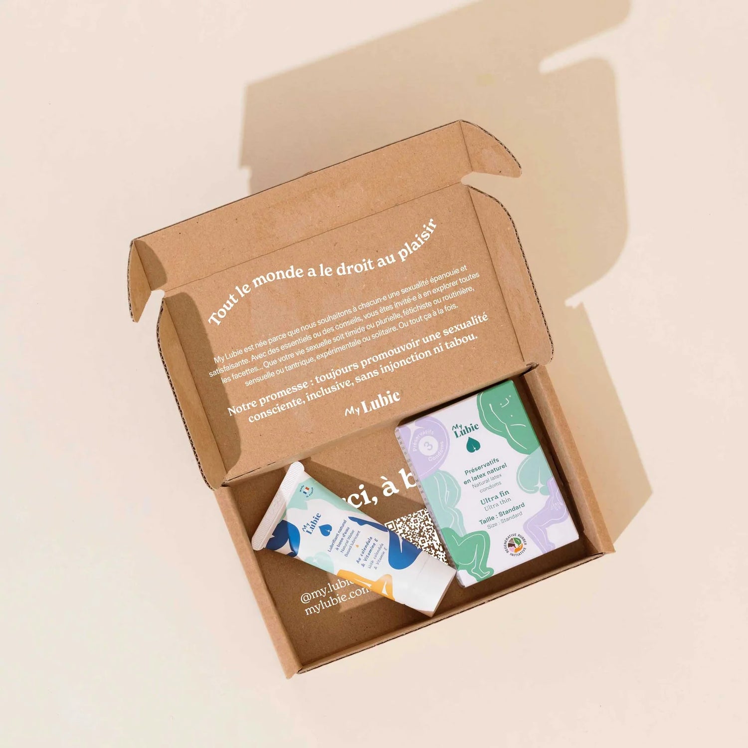 Rendez-vous kit: 3 fair, vegan and natural condoms + a natural 20ml water lubricant